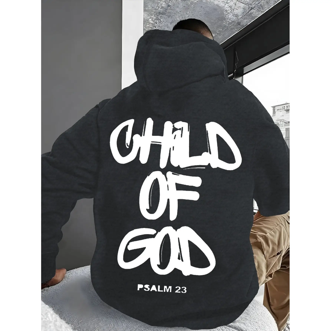 Unisex "God's Childhood" Print Drop-Shoulder Crewneck Sweatshirt, Autumn/Winter Men's Loose Fit Casual Long-Sleeve Pullover, Men's Daily Wear