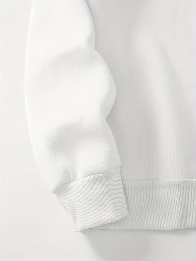 Unisex "God's Childhood" Print Drop-Shoulder Crewneck Sweatshirt, Autumn/Winter Men's Loose Fit Casual Long-Sleeve Pullover, Men's Daily Wear