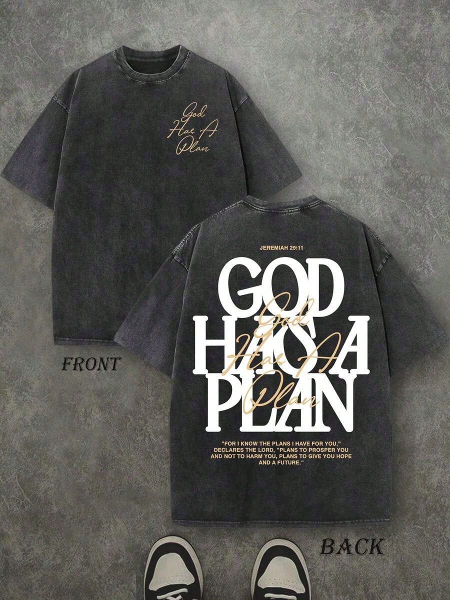Retro Washed "GOD HAS A PLAN" T-Shirt