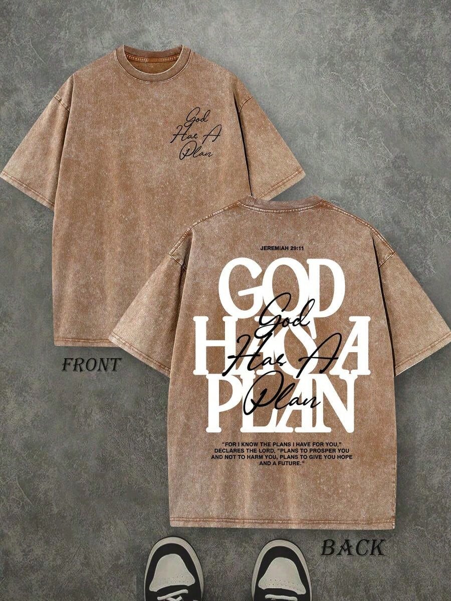 Retro Washed "GOD HAS A PLAN" T-Shirt