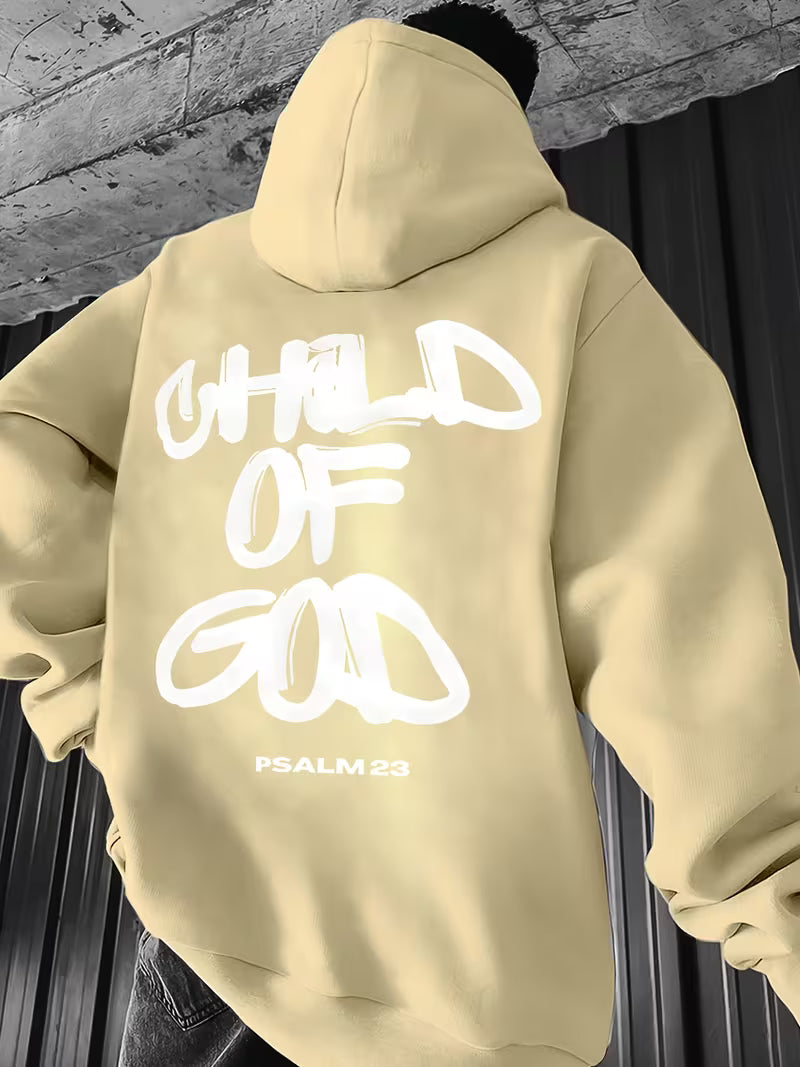 Unisex "God's Childhood" Print Drop-Shoulder Crewneck Sweatshirt, Autumn/Winter Men's Loose Fit Casual Long-Sleeve Pullover, Men's Daily Wear