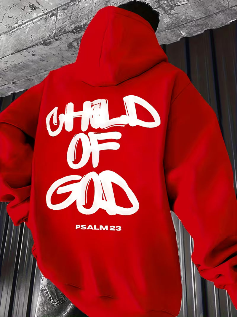 Unisex "God's Childhood" Print Drop-Shoulder Crewneck Sweatshirt, Autumn/Winter Men's Loose Fit Casual Long-Sleeve Pullover, Men's Daily Wear