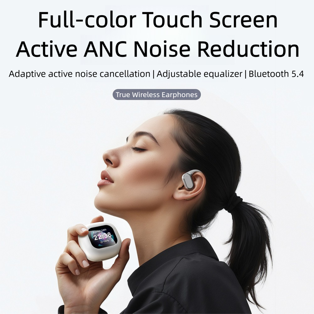 Surround Sound Gym Earbuds With Touchscreen Display Case
