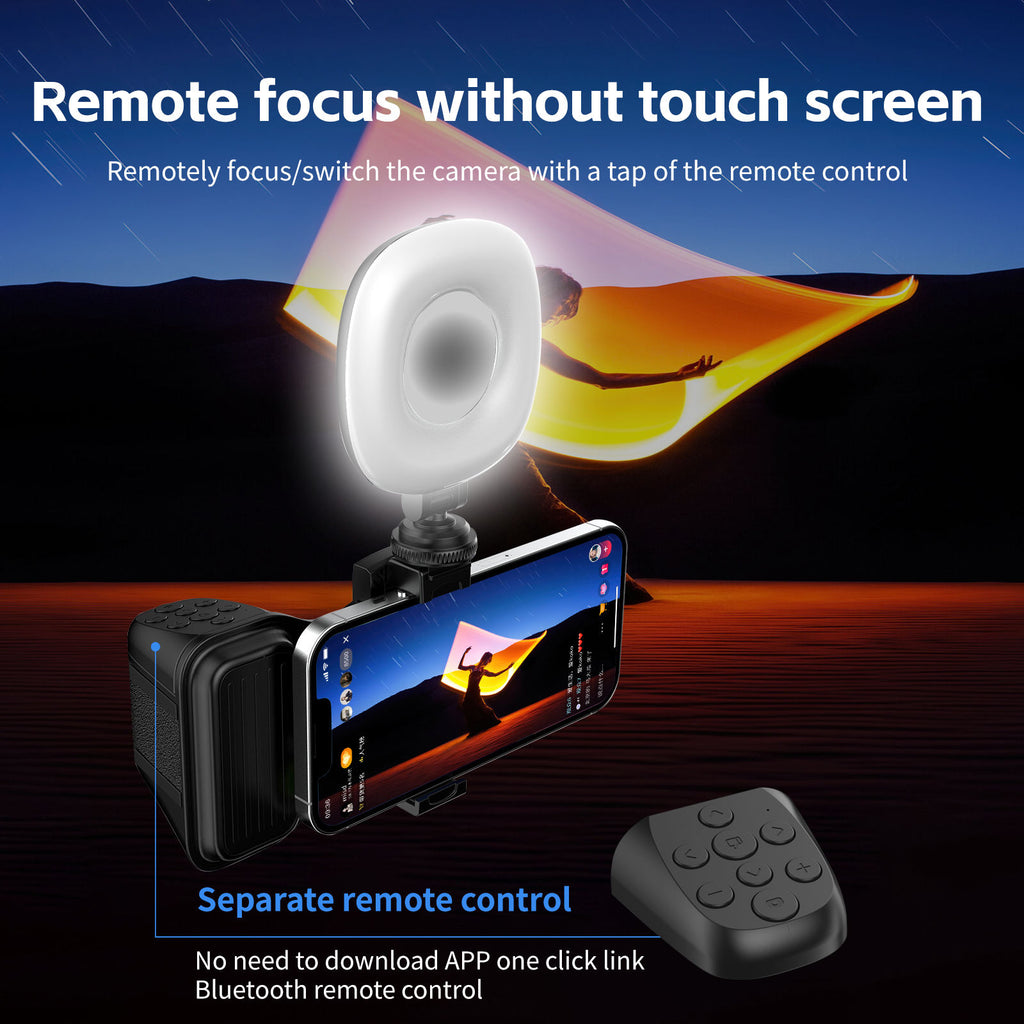 Portable Outdoor Flexible Selfie Camera Holder with Remote Control Fill Light for Mobile Phone Photography Assistant