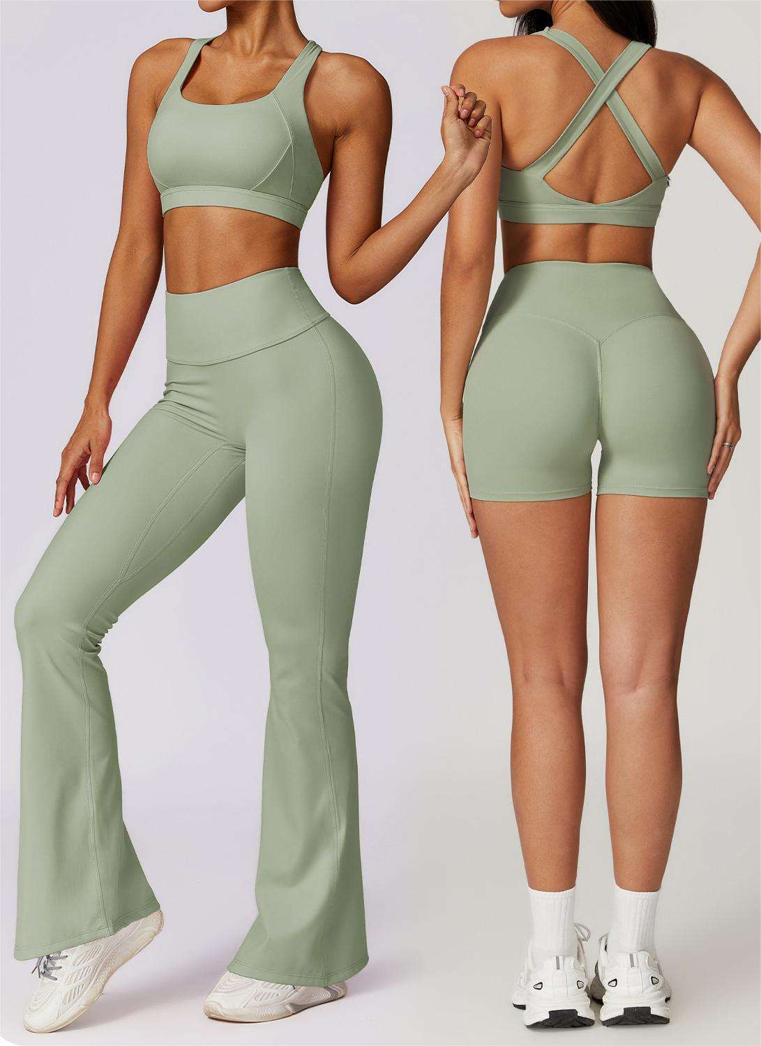 High-Waist Sports Bra & Shorts Set
