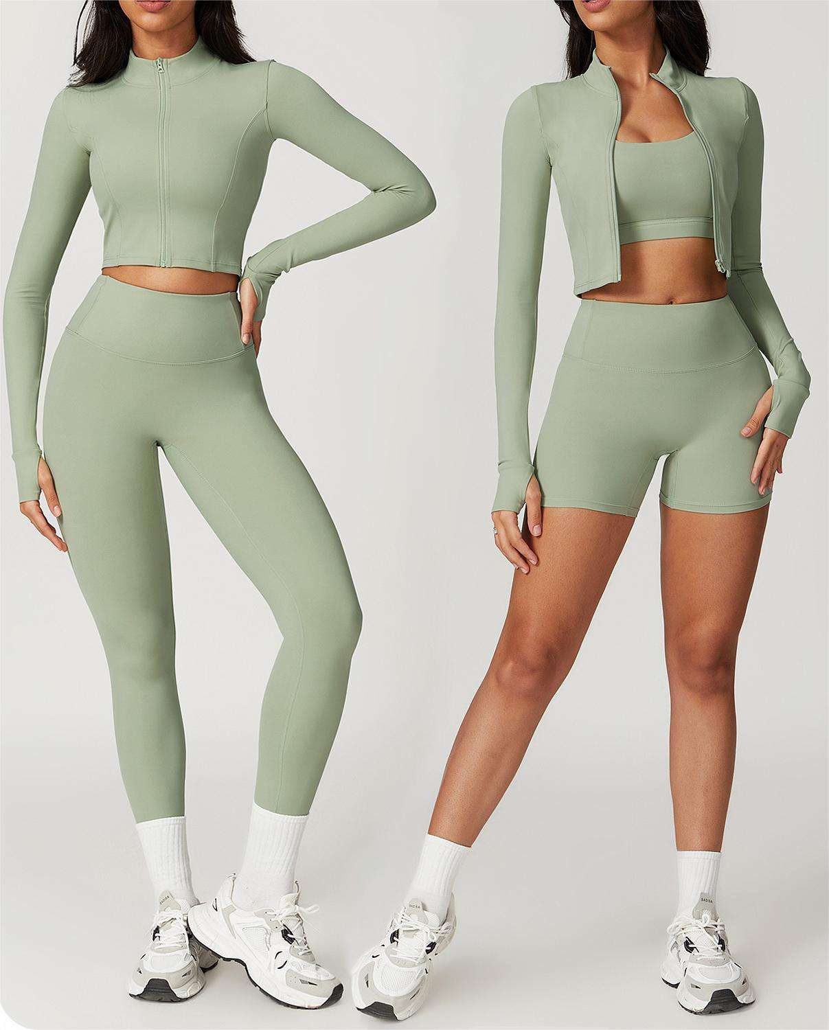 High-Waist Sports Bra & Shorts Set