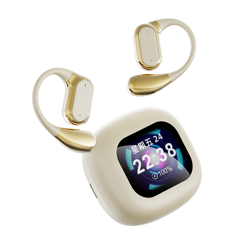 Surround Sound Gym Earbuds With Touchscreen Display Case