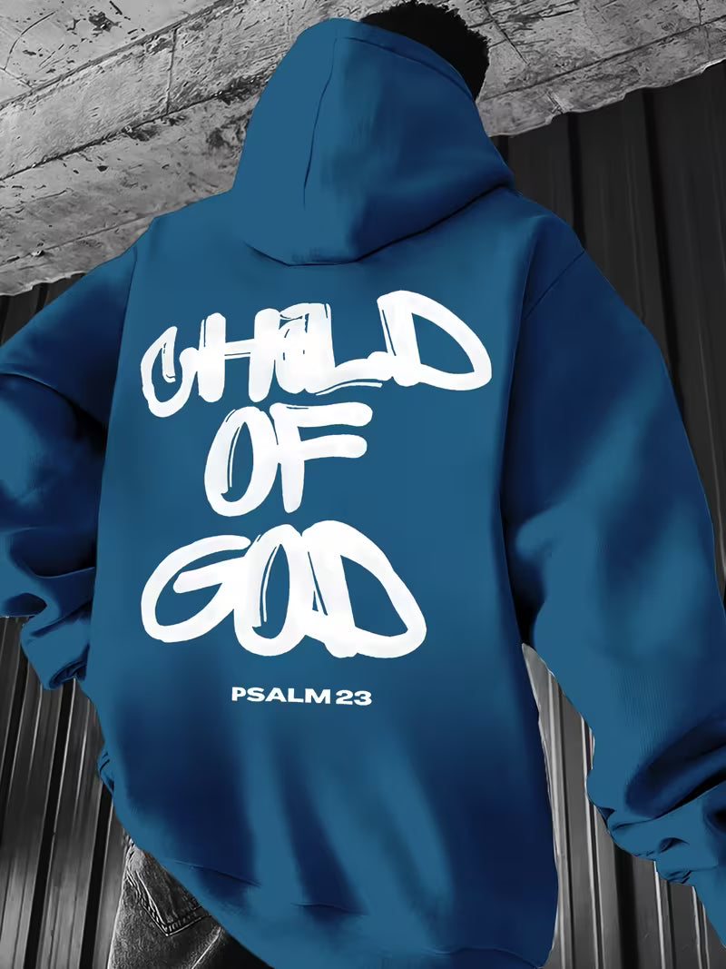 Unisex "God's Childhood" Print Drop-Shoulder Crewneck Sweatshirt, Autumn/Winter Men's Loose Fit Casual Long-Sleeve Pullover, Men's Daily Wear